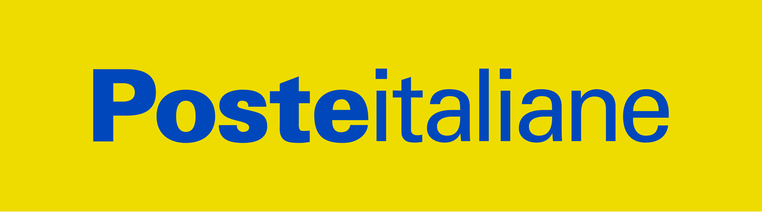 Logo Poste Italiane con sfondo giallo