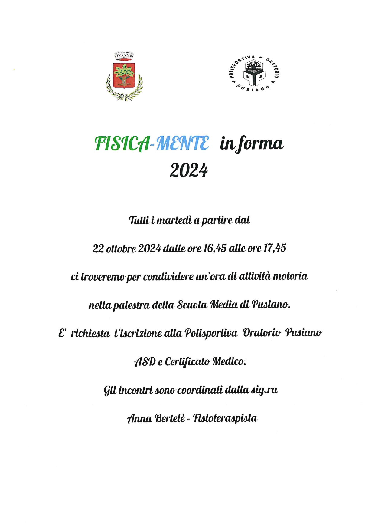 Volantino Fisica-mente in forma 2024