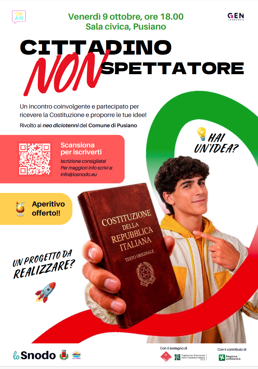 Consegna Costituzioni neomaggiorenni 2026